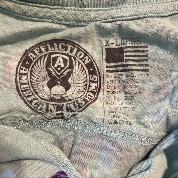 Affliction American Customs Garage 1973 Short Sleeve T-Shirt Women's Size XL - Picture 6 of 7
